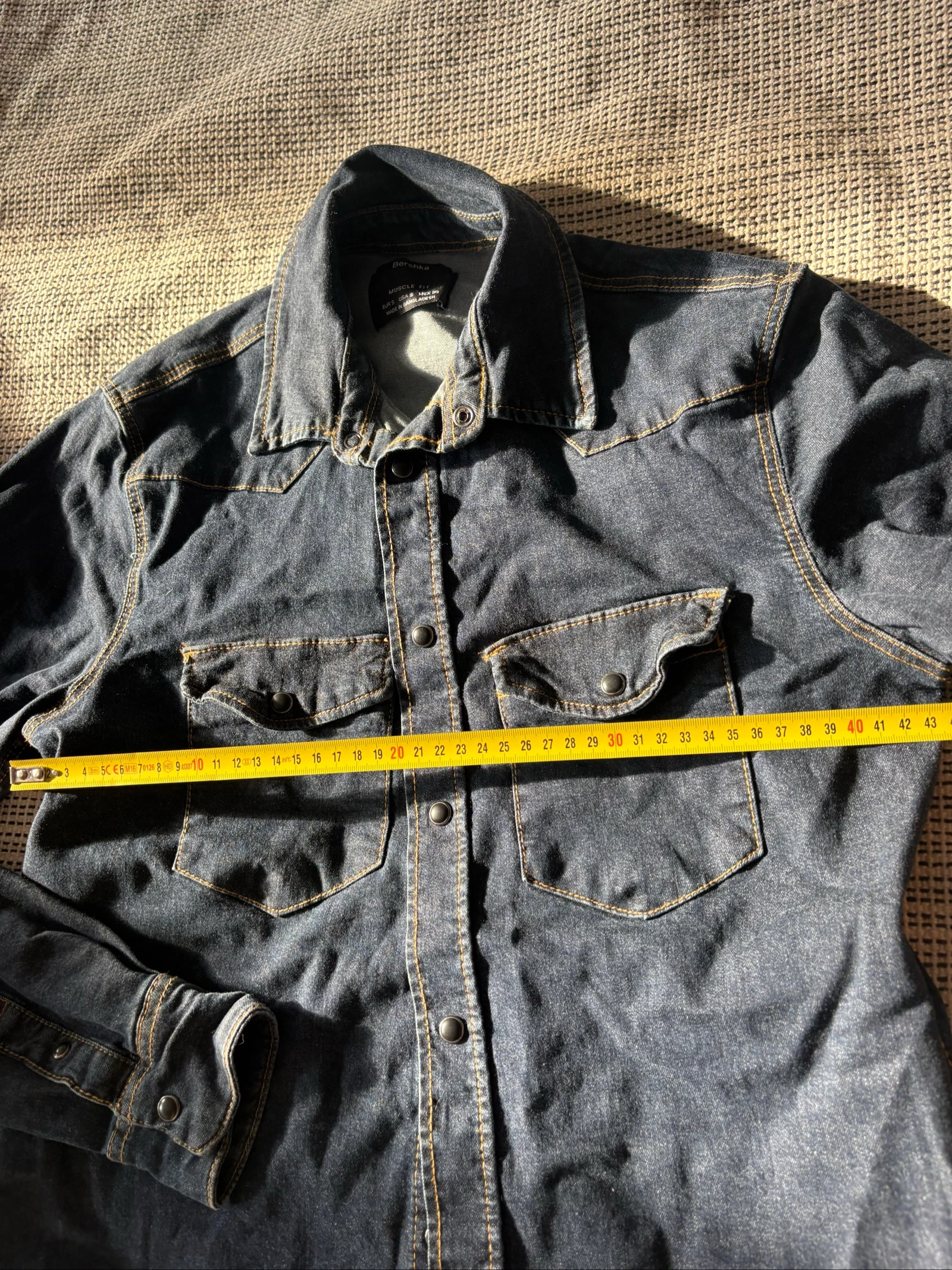 Bershka Muscle Fit S spijkerhemd denim shirt jeans – photo 7